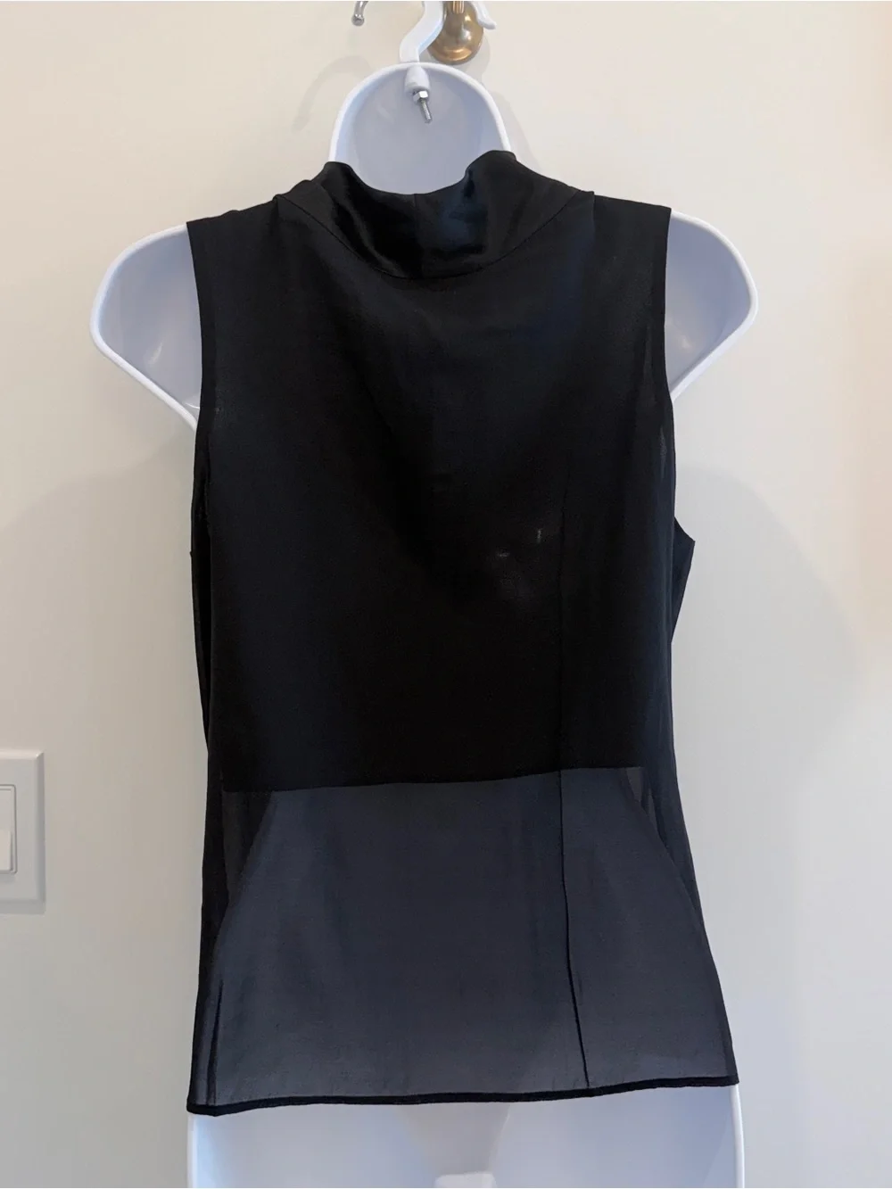 Theory Black Sleeveless Tie-Neck Blouse - Picture 4 of 6